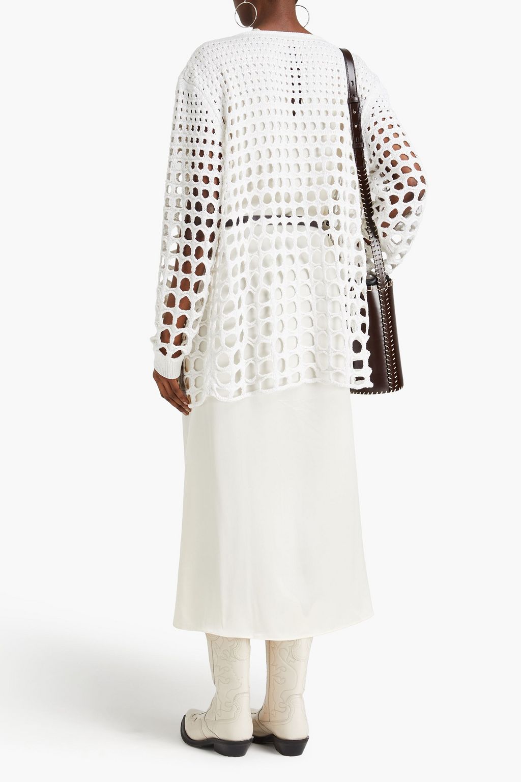 CHLOÉ オープンニット シルク カーディガン