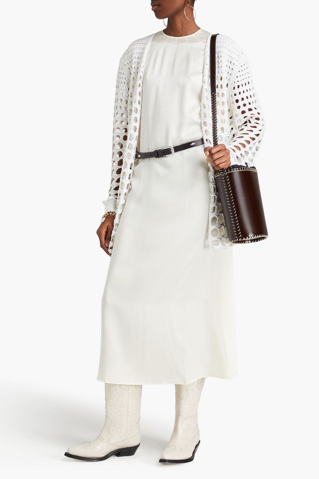 CHLOÉ オープンニット シルク カーディガン