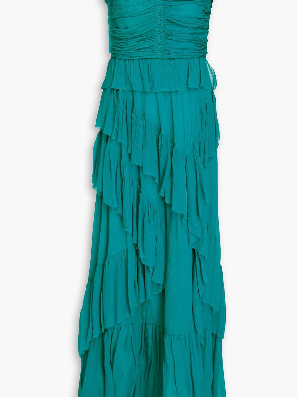 aveline ruffled silk-crepon gown