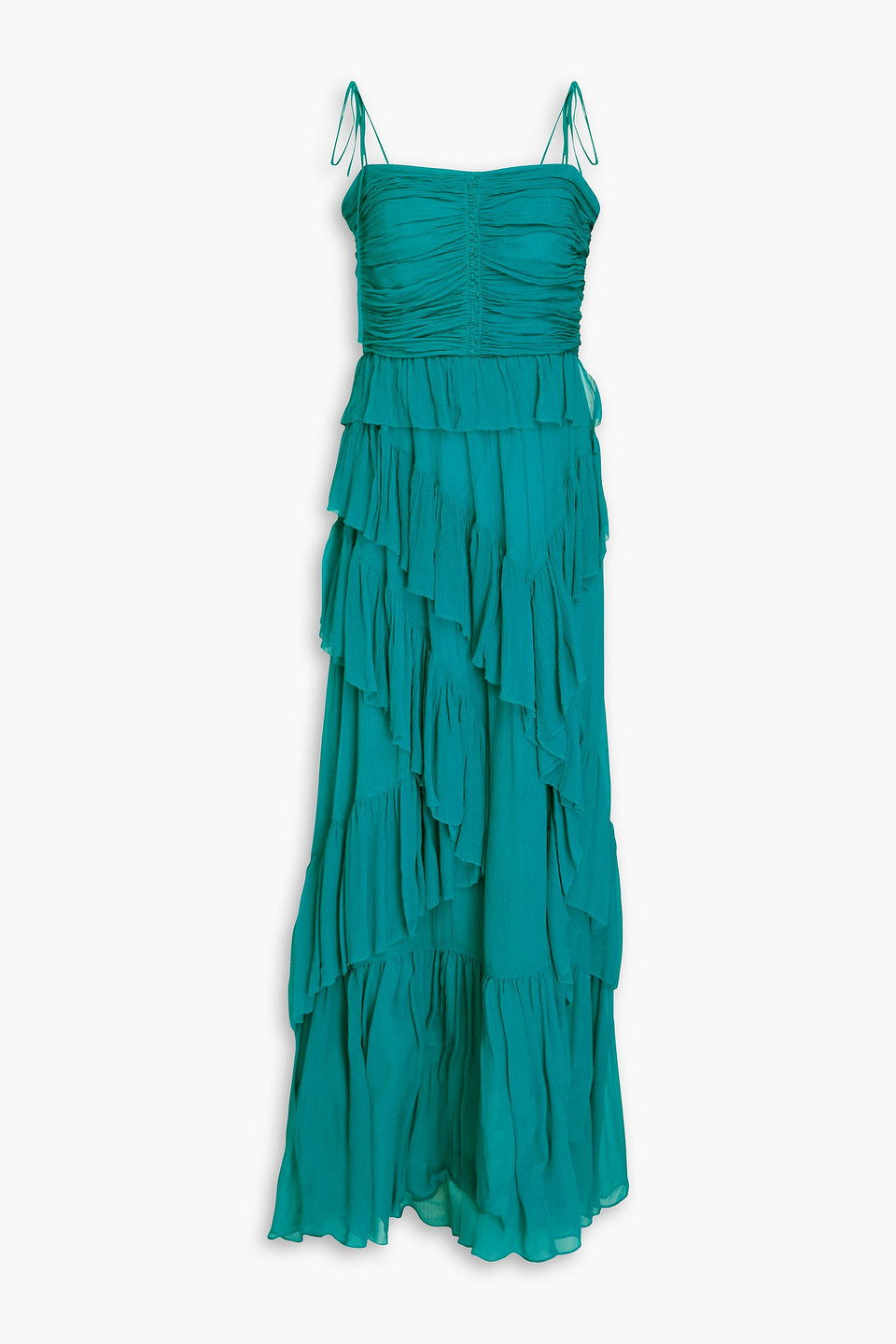 ULLA JOHNSON AVELINE RUFFLED SILK-CREPON GOWN
