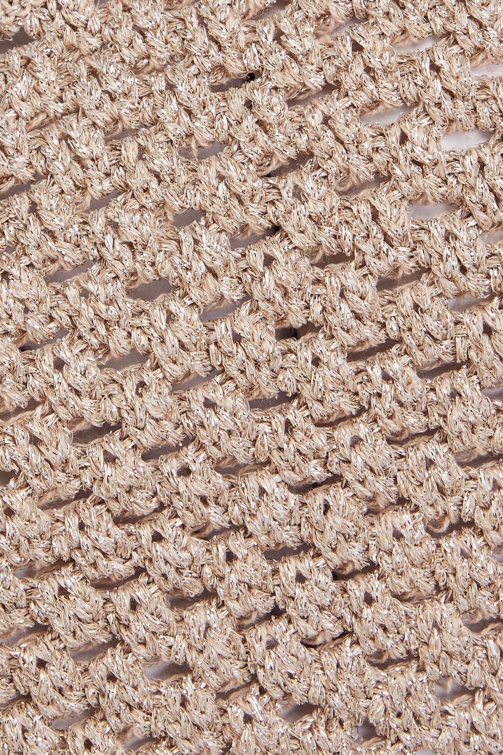 SOLID & STRIPED The Muccia Cropped Neckholder-Strickoberteil in Häkeloptik mit Metallic-Effekt