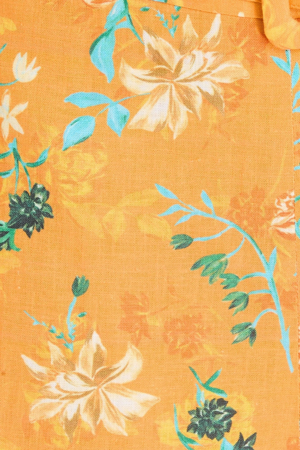 Solid & Striped The Renata Belted Floral-print Linen-blend Shorts In Orange