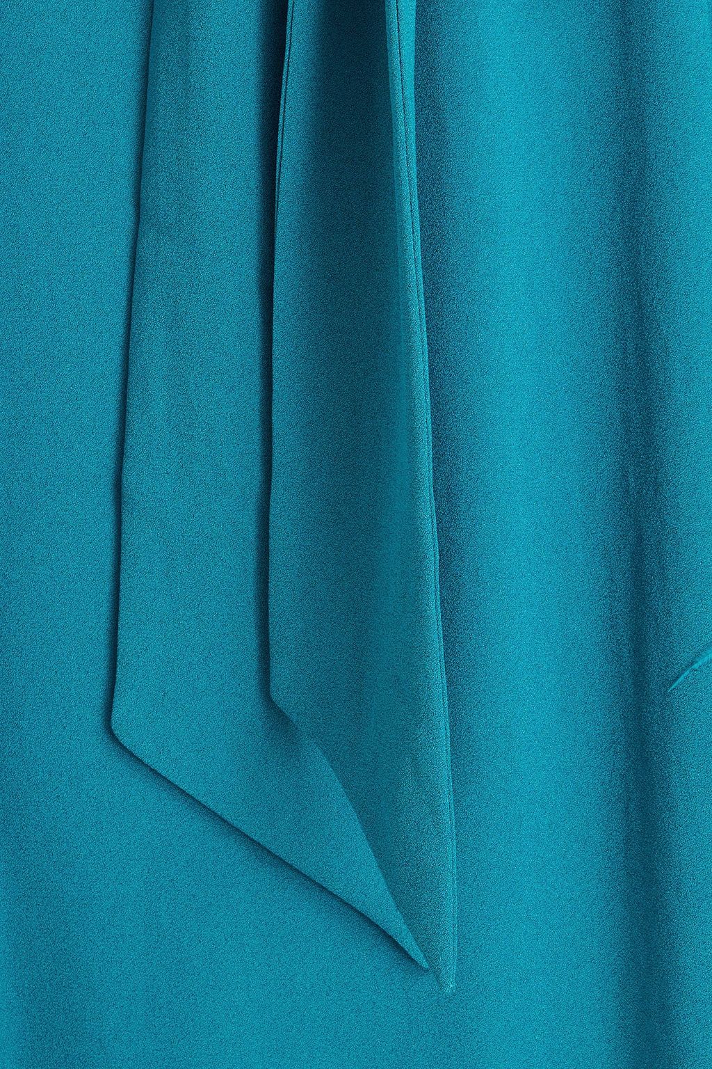 HUISHAN ZHANG Palma belted feather-trimmed crepe kaftan
