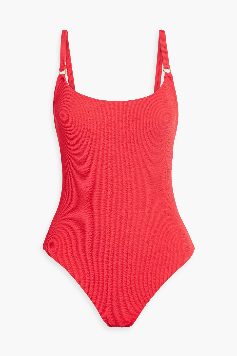 Melissa Odabash Tosca Seersucker Swimsuit In Tomato Red