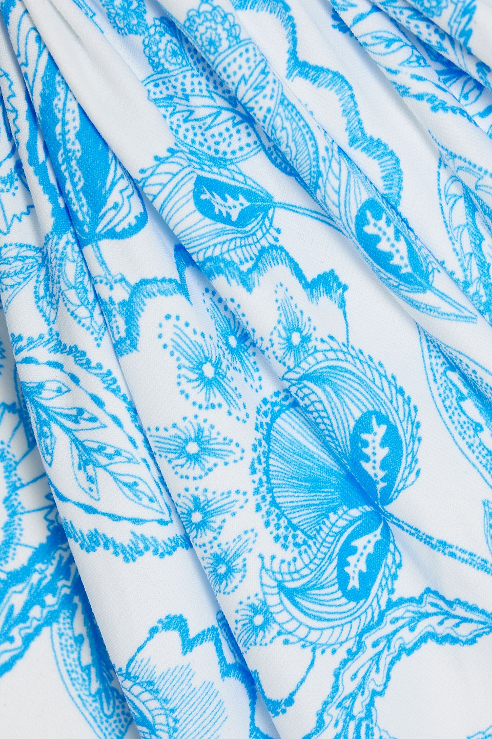 Melissa Odabash Zanzibar Twisted Printed Halterneck Swimsuit In Azure