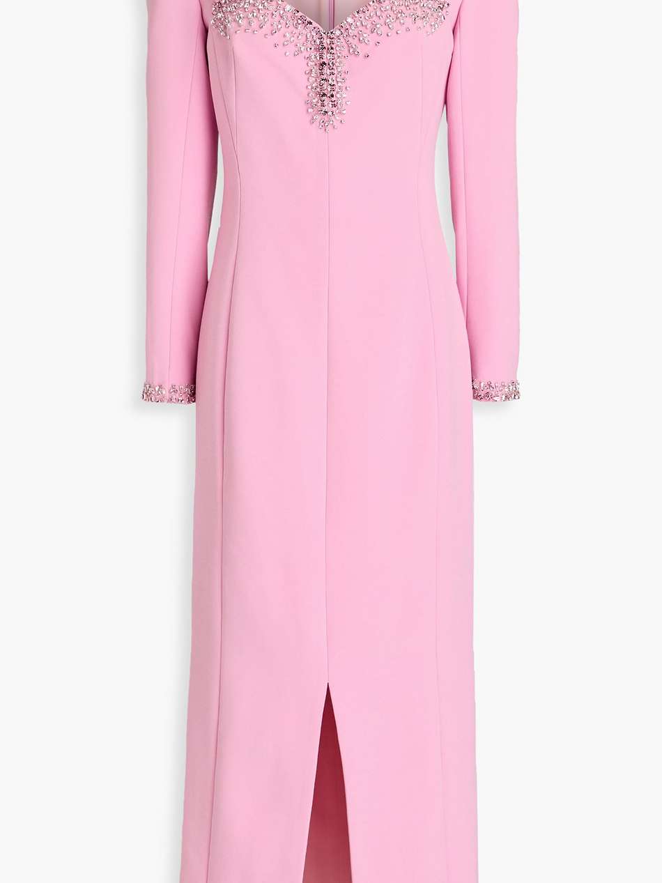 eleanor crystal-embellished crepe midi dress