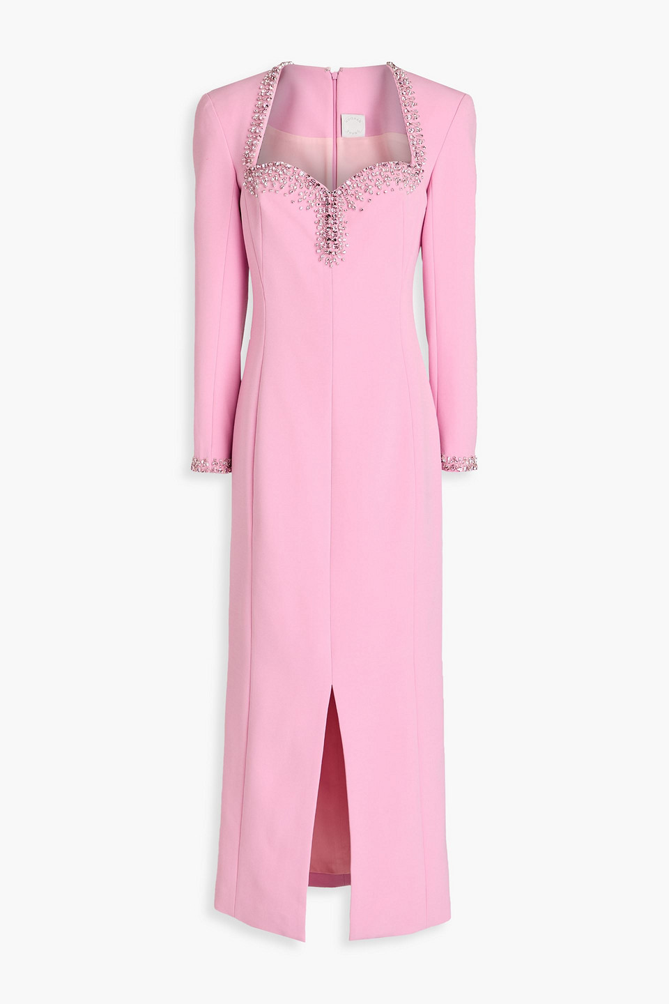 Huishan Zhang Eleanor Crystal-embellished Crepe Midi Dress In Baby Pink