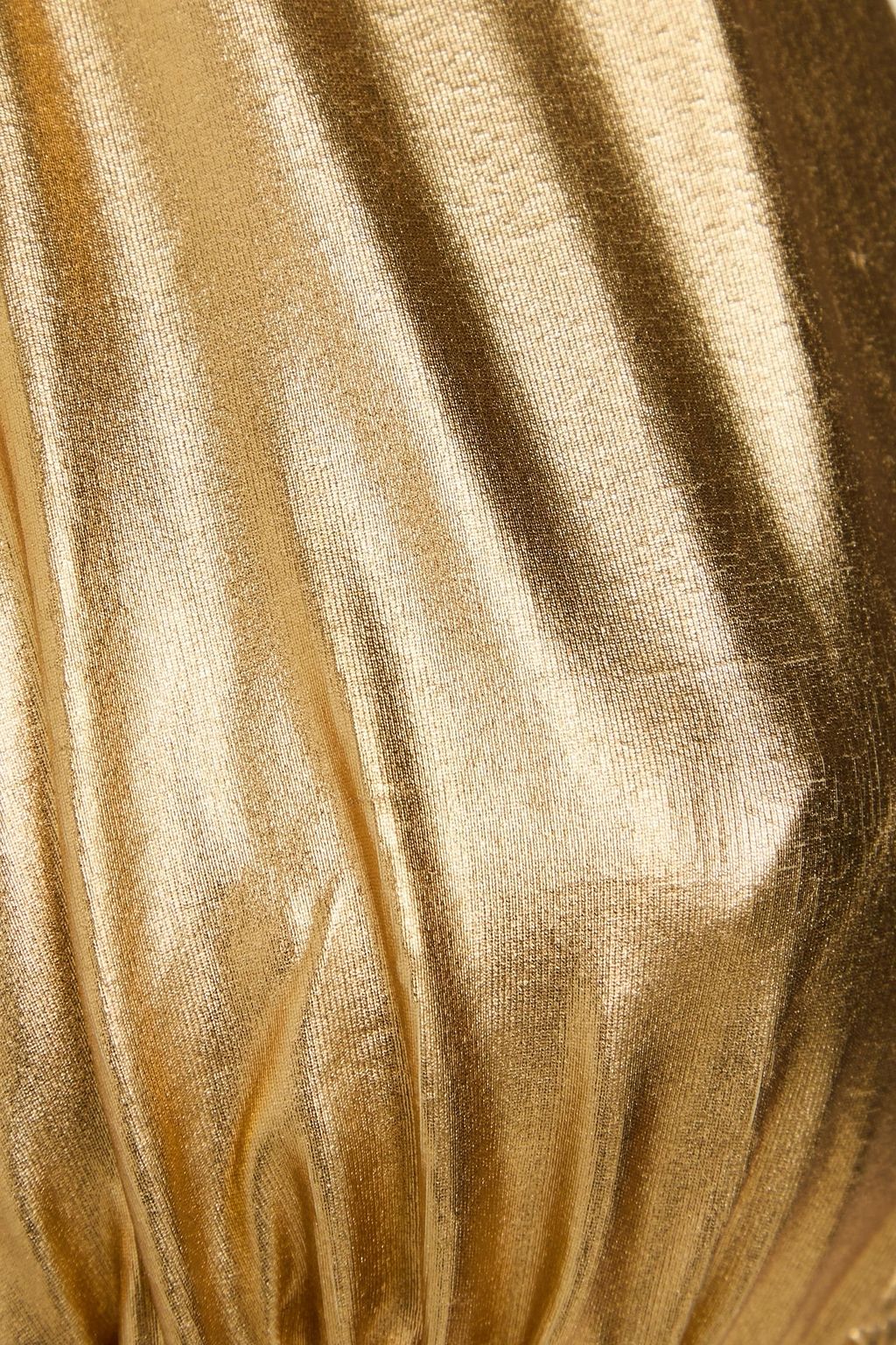 SOLID & STRIPED توب بيكيني ’’ذا ناني’’ مثلث الشكل بلون معدني