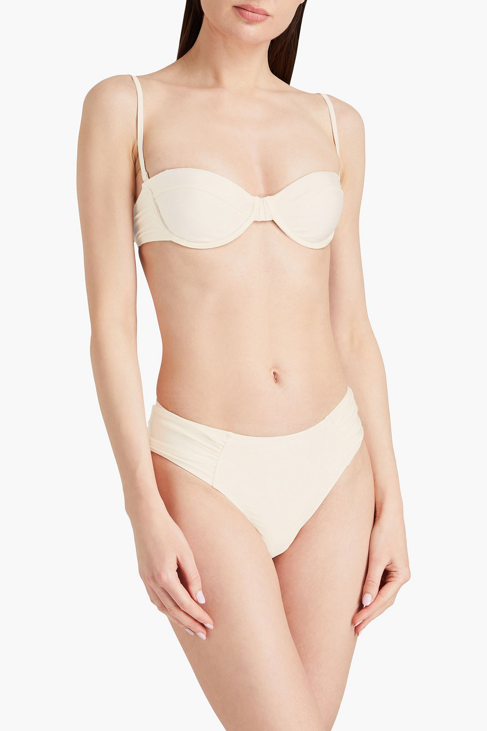 Shop Solid & Striped The Maisie Underwired Bandeau Bikini Top In Cream