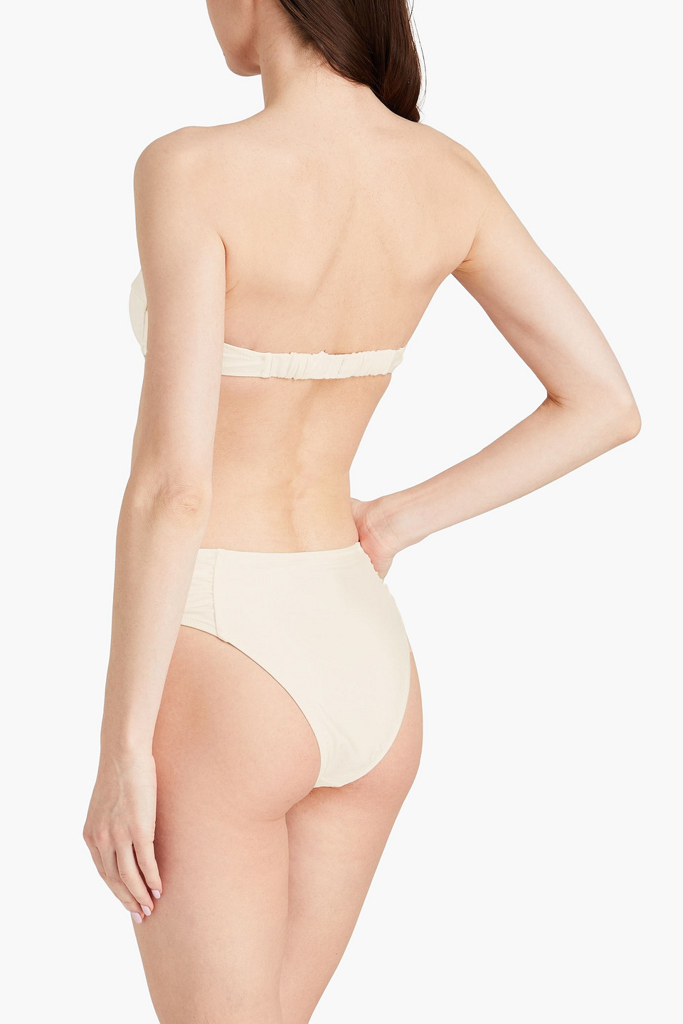  Solid & Striped - The Maisie Halbhohes Bikini-höschen Mit Raffungen - Weiß - L 