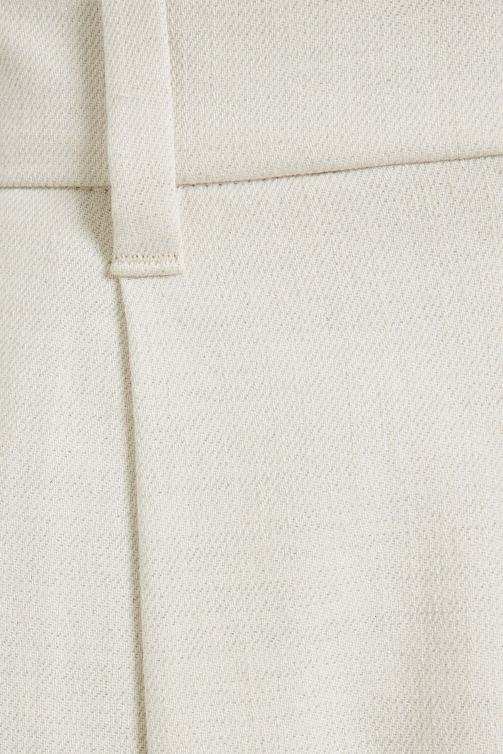 BRUNELLO CUCINELLI Bead-embellished metallic cotton-blend tapered pants