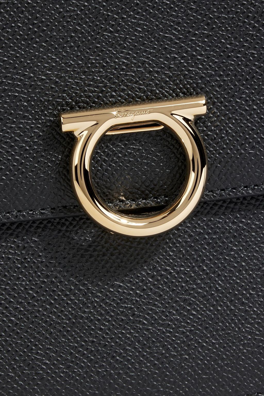 FERRAGAMO Gemini textured-leather shoulder bag