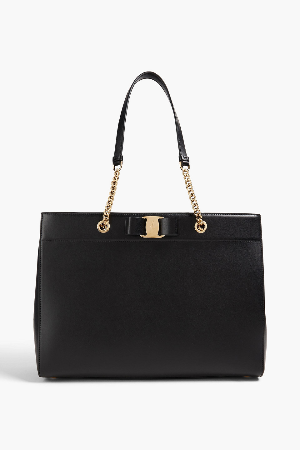 Shop Ferragamo Vara Bow-detailed Leather Tote In Black