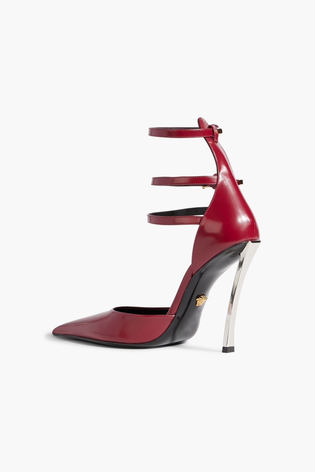 VERSACE Pin-Point glossed-leather pumps