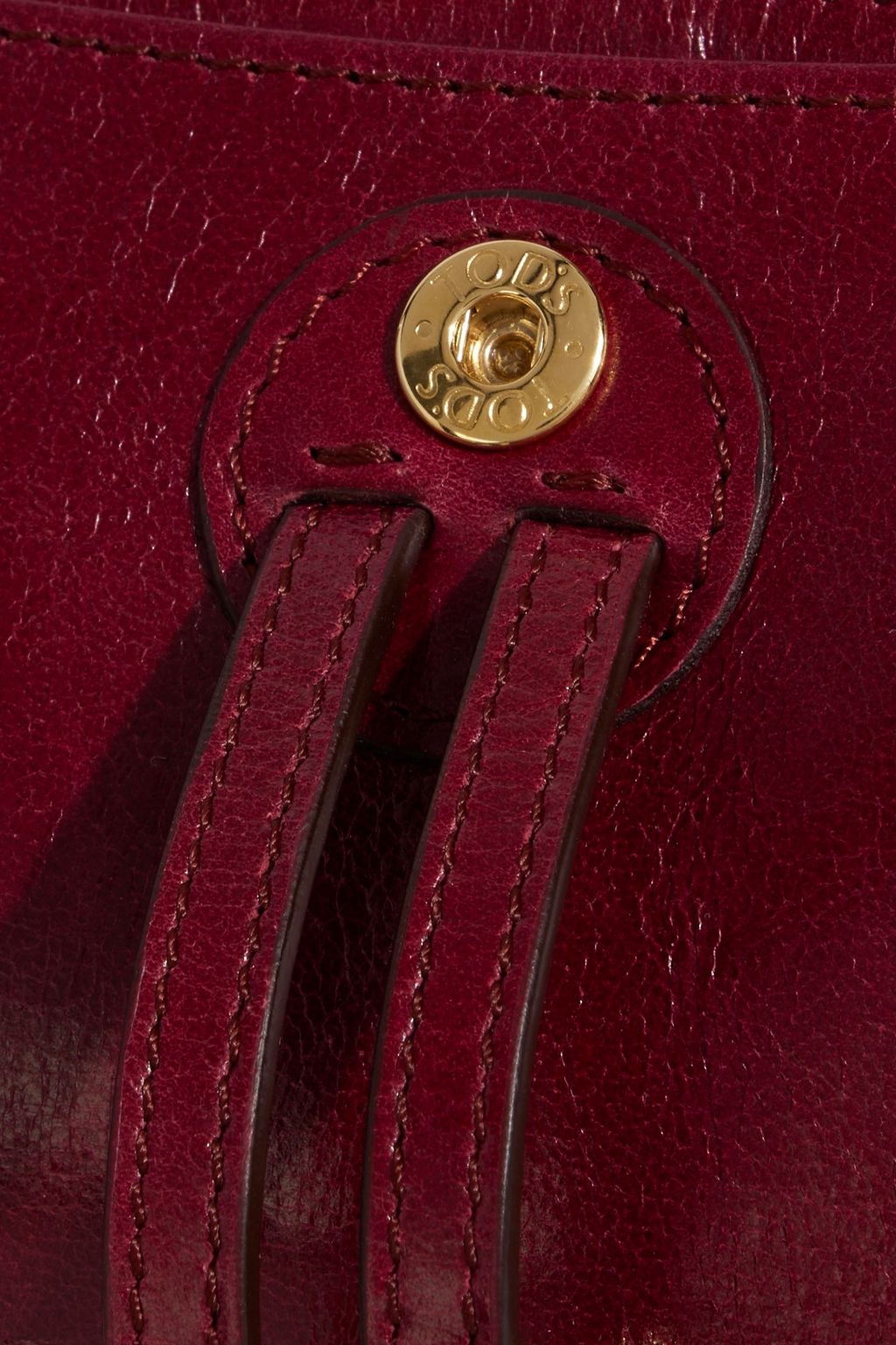 TOD'S Crinkled glossed-leather shoulder bag