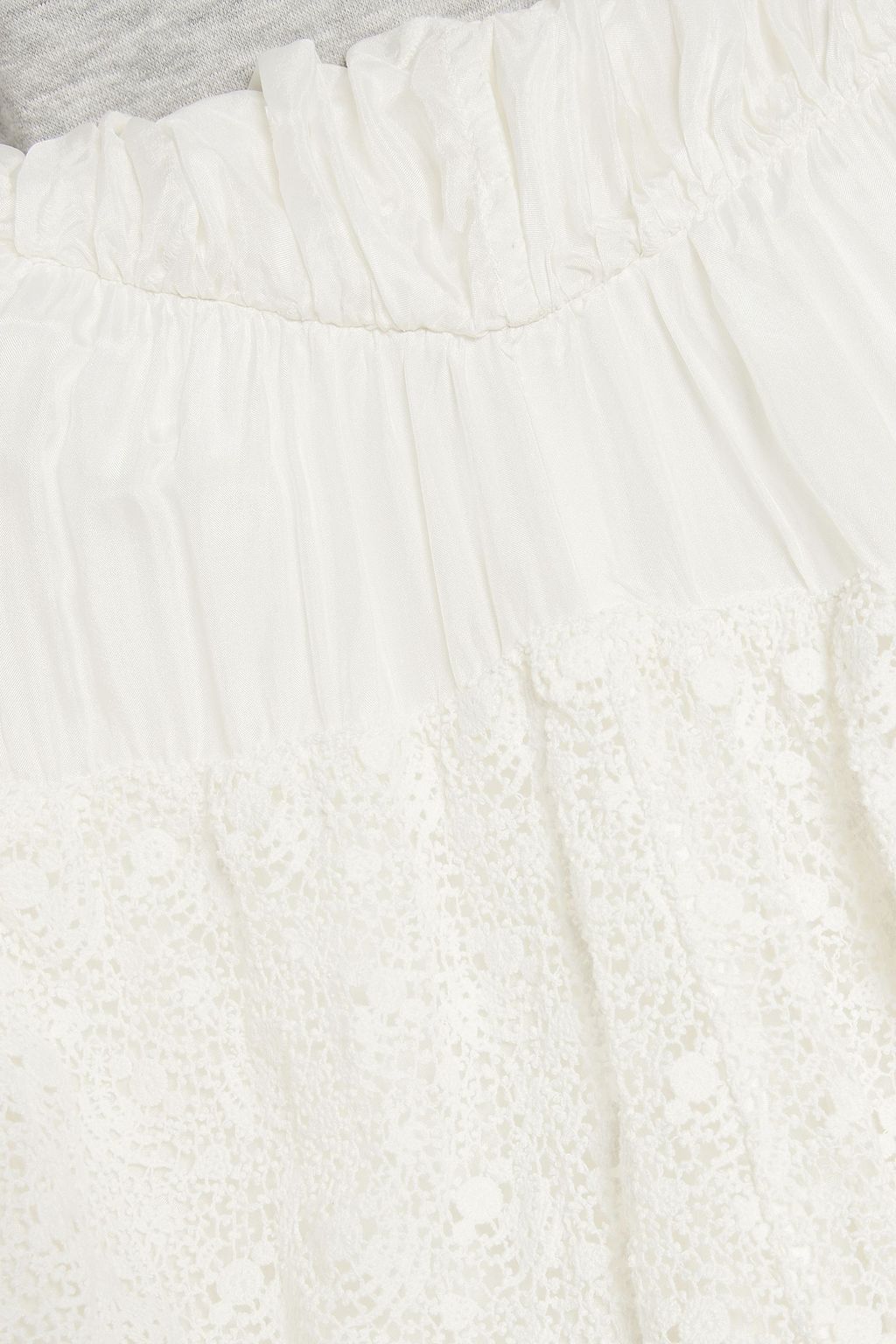 LOVESHACKFANCY Sarabi tiered broderie anglaise cotton and lace gown