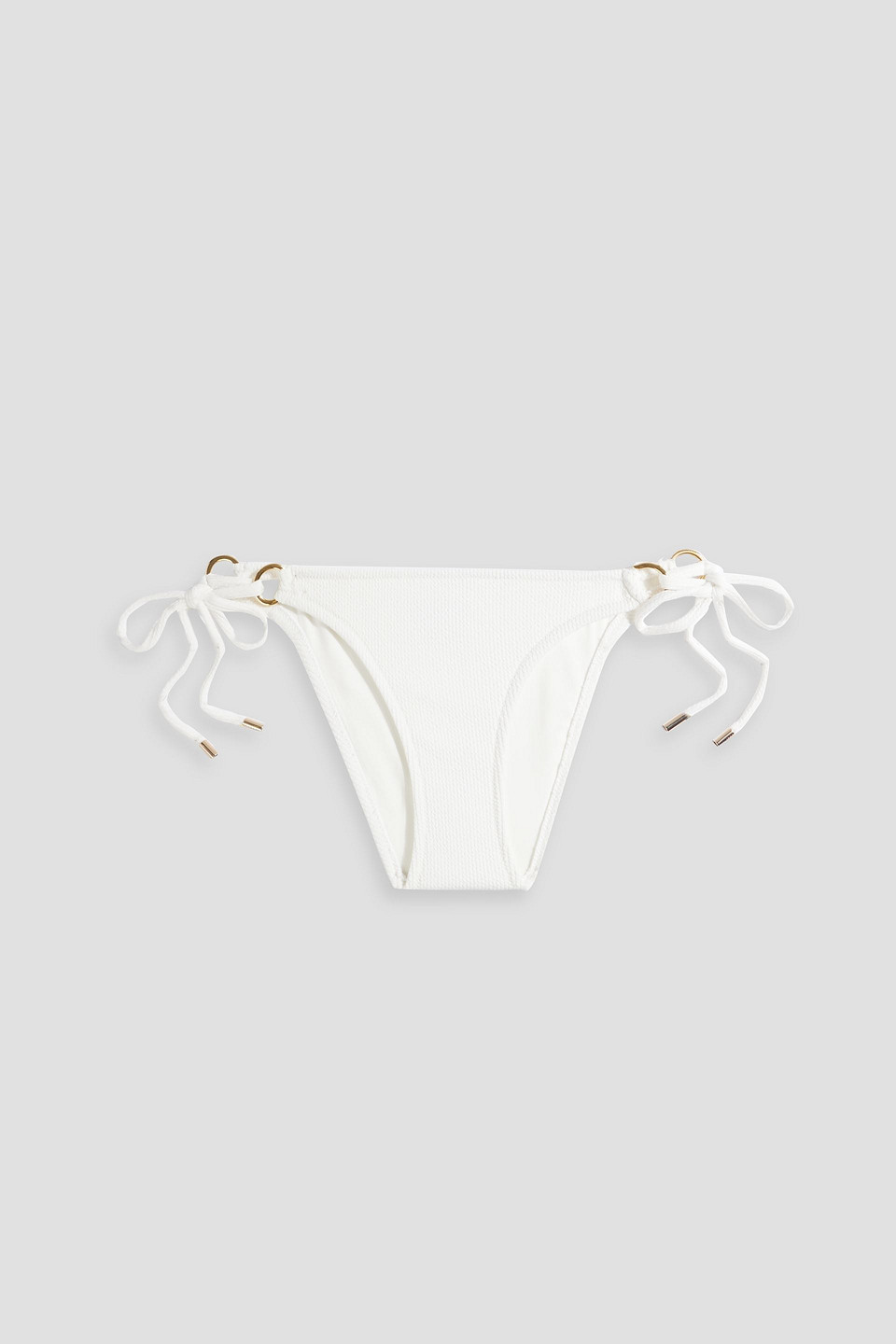 Melissa Odabash Venice Seersucker Low-rise Bikini Briefs In White