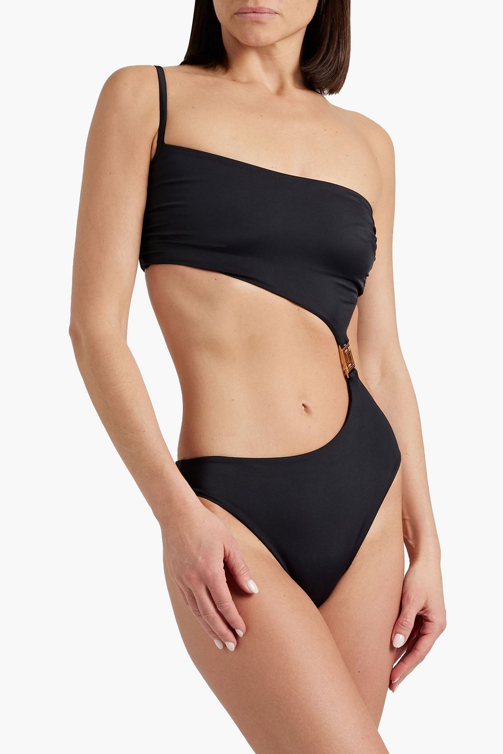 VERSACE One-shoulder cutout swimsuit