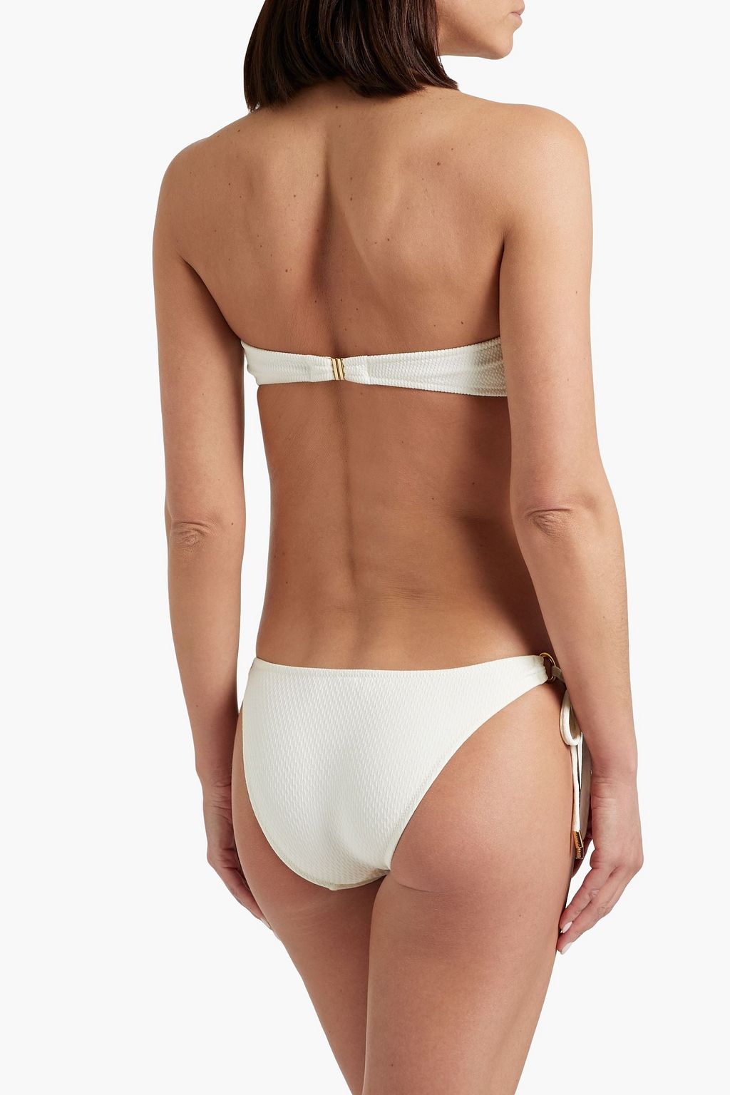 MELISSA ODABASH Venice ring-embellished stretch-seersucker low-rise bikini briefs