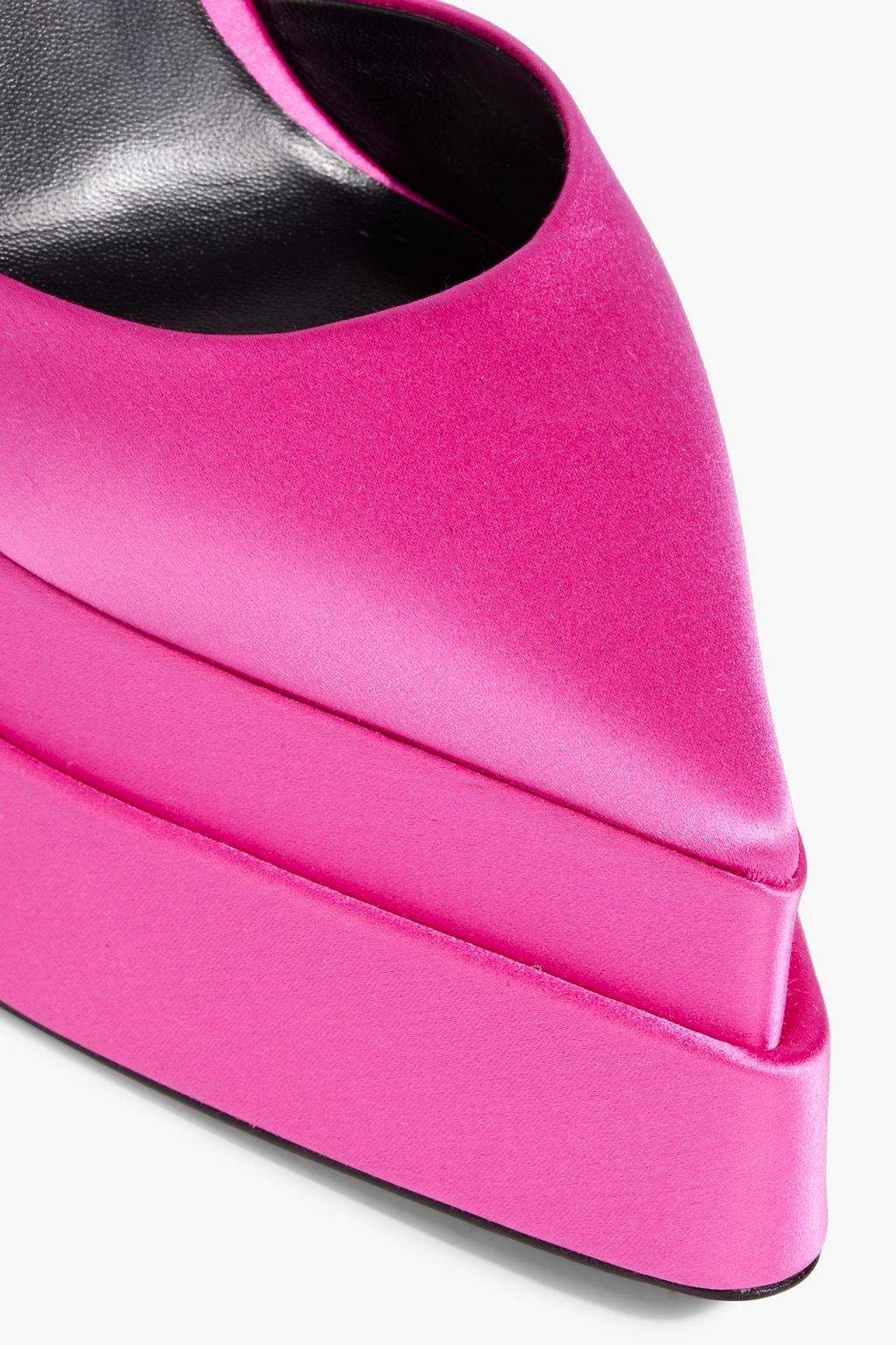 VERSACE Crystal-embellished satin platform pumps