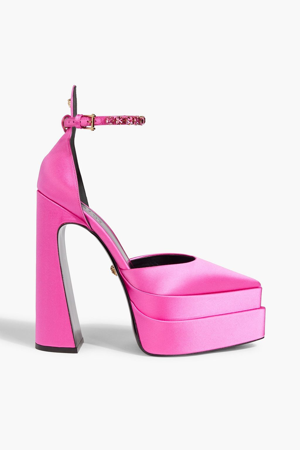 Satin platform pumps clearance