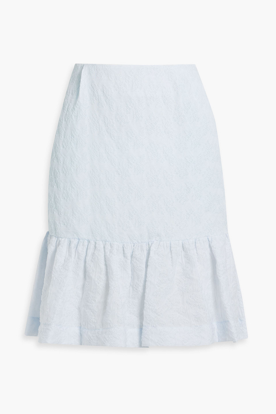 Ruffled cloqué mini skirt