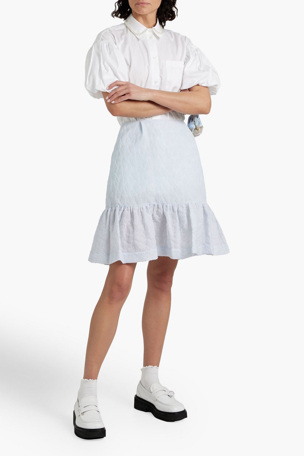 SIMONE ROCHA Ruffled cloqué mini skirt