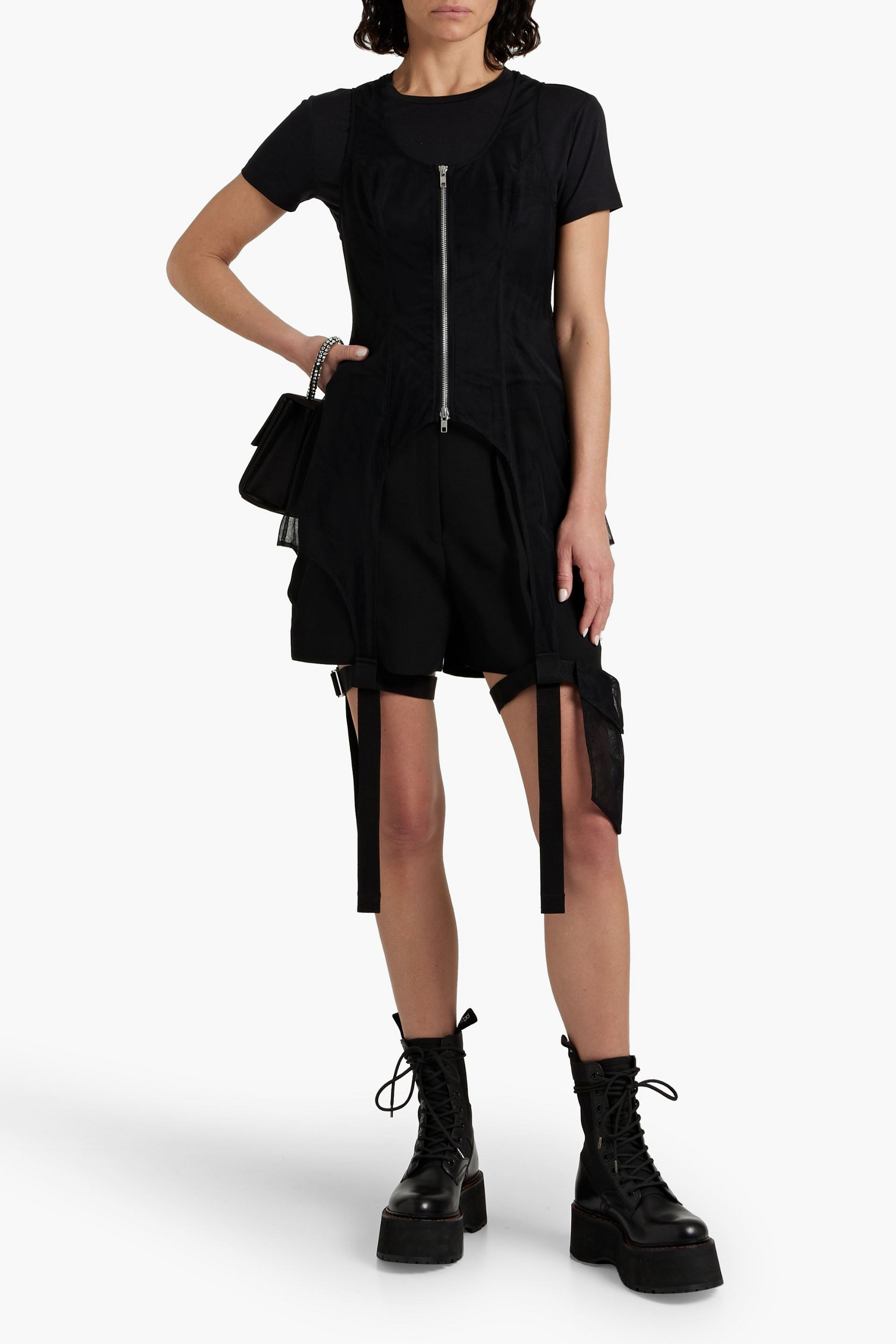 Simone Rocha Strap-detailed mesh top