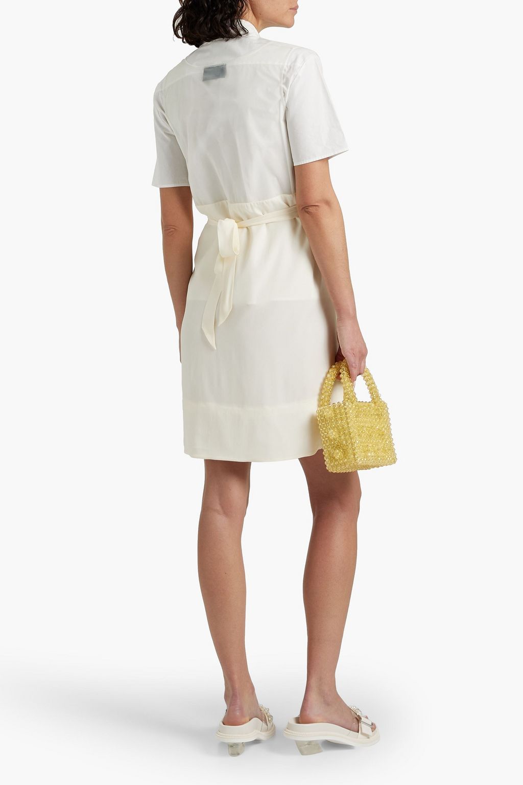 SIMONE ROCHA Mesh-paneled crepe de chine mini dress