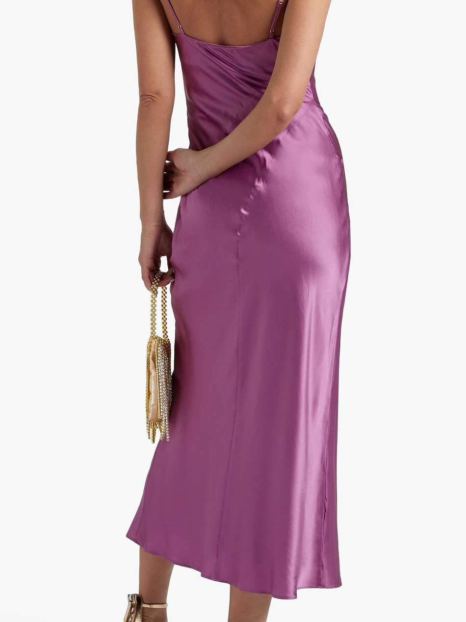 lennon draped silk-satin midi dress