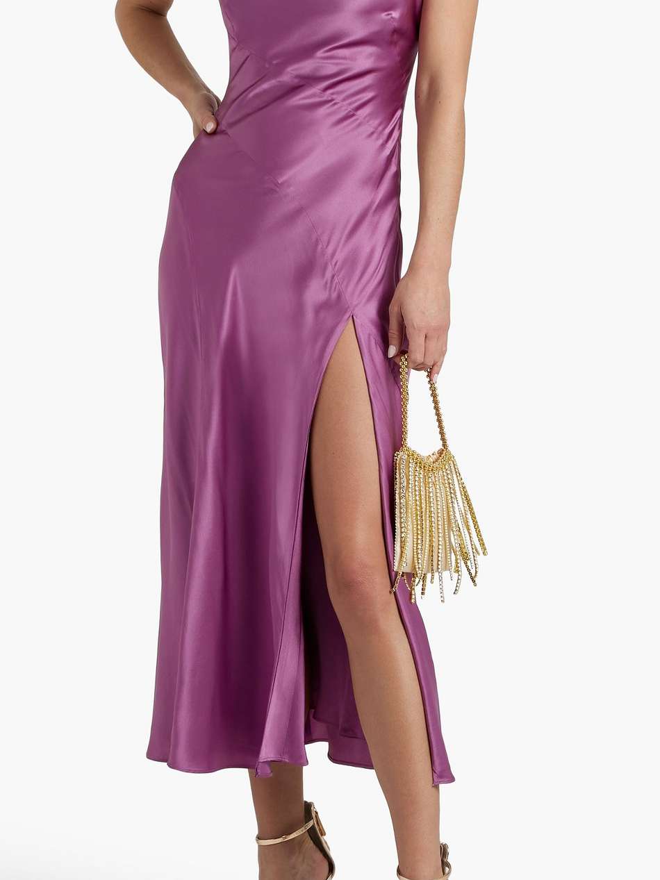 lennon draped silk-satin midi dress