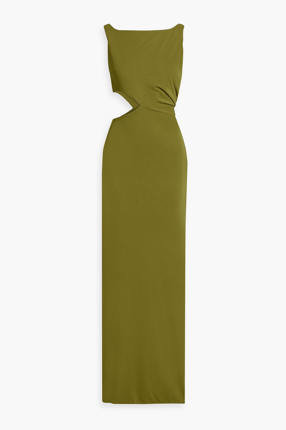 Nicholas Hailey Cutout Jersey Gown In Leaf Green