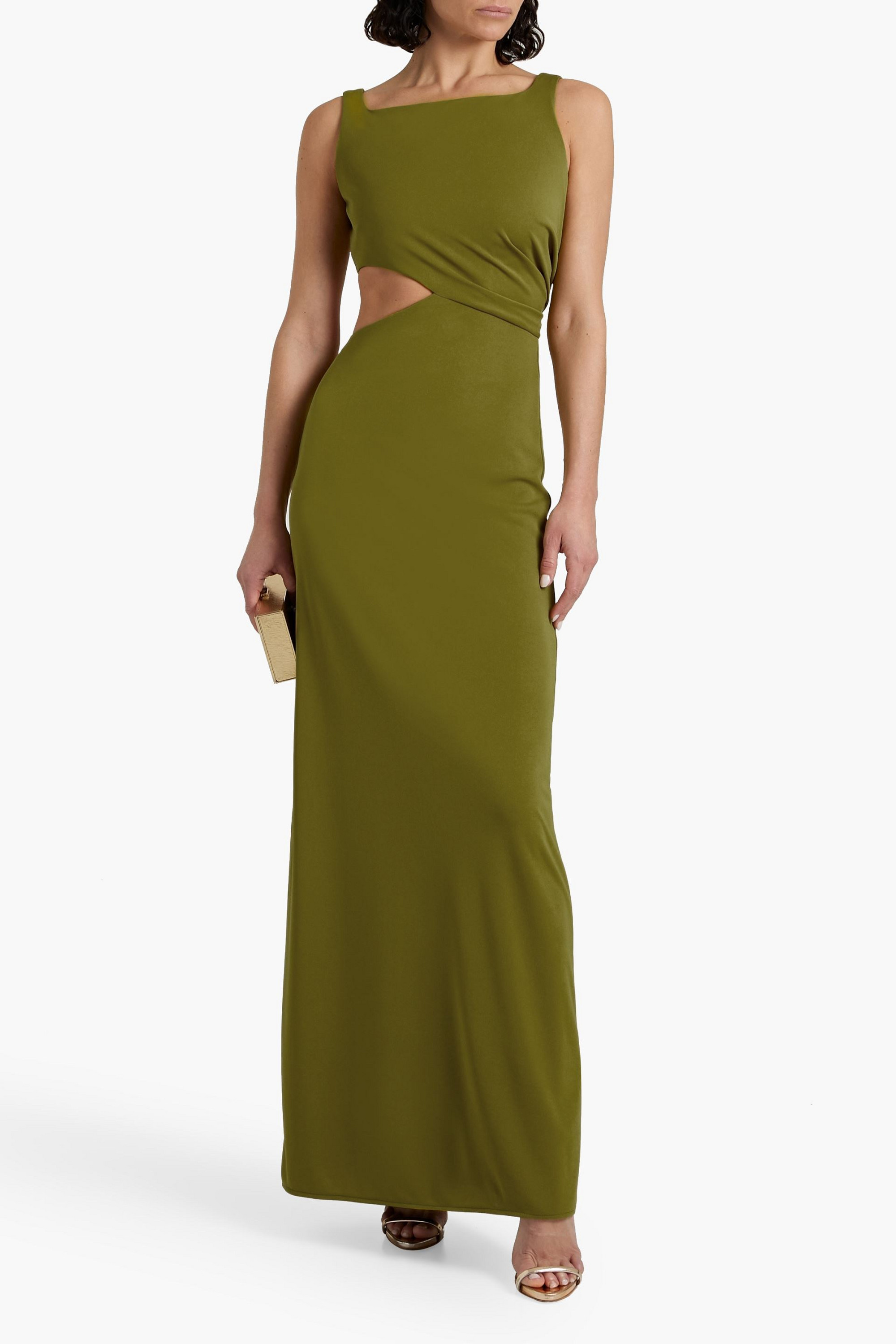 NICHOLAS Cutout draped jersey gown
