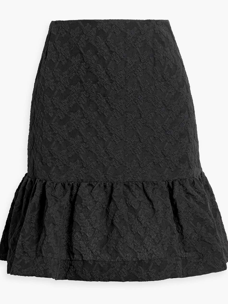 ruffled cloqué mini skirt