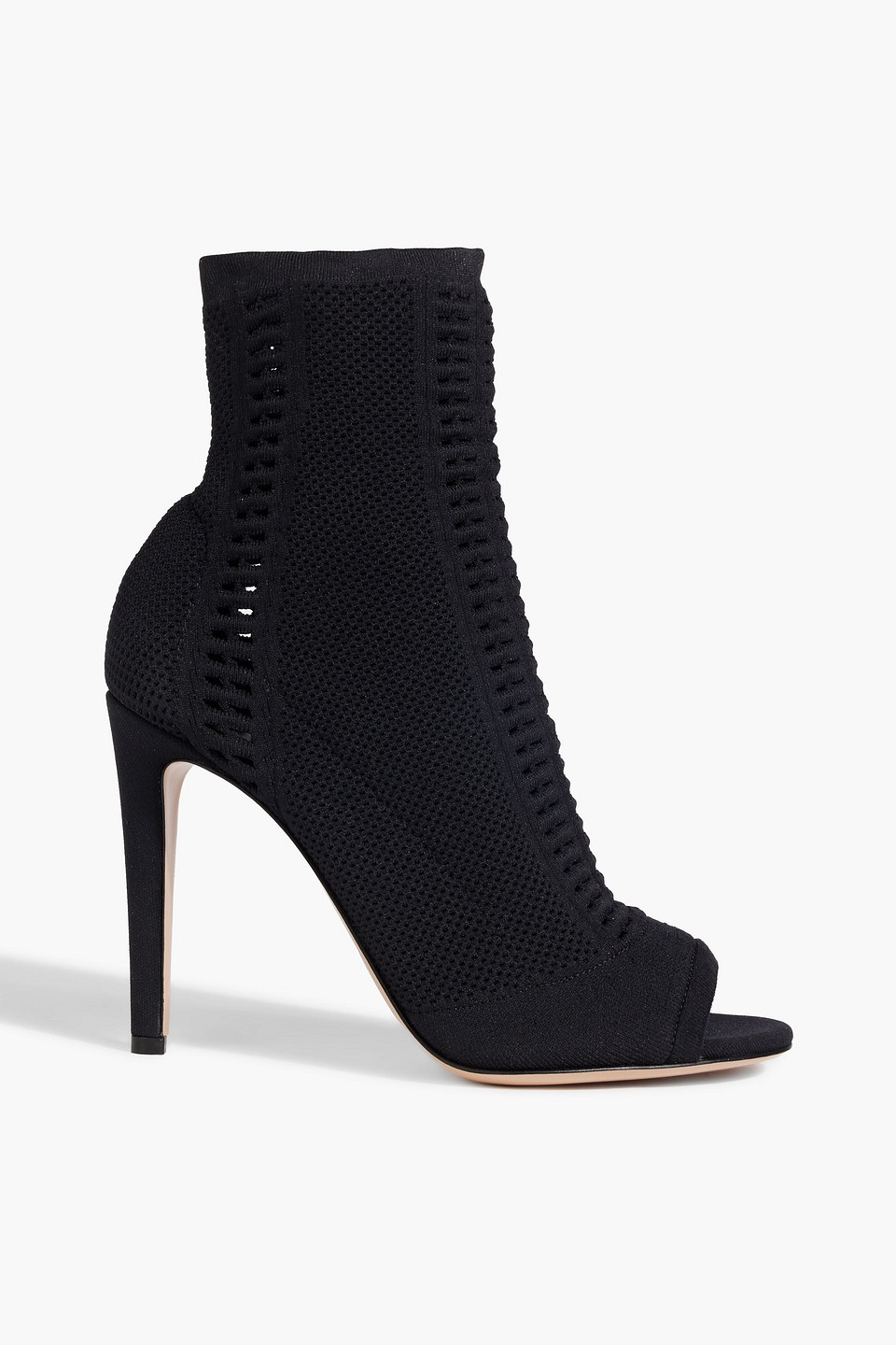 Gianvito Rossi Vires 105 Stretch-knit Sock Boots In Black