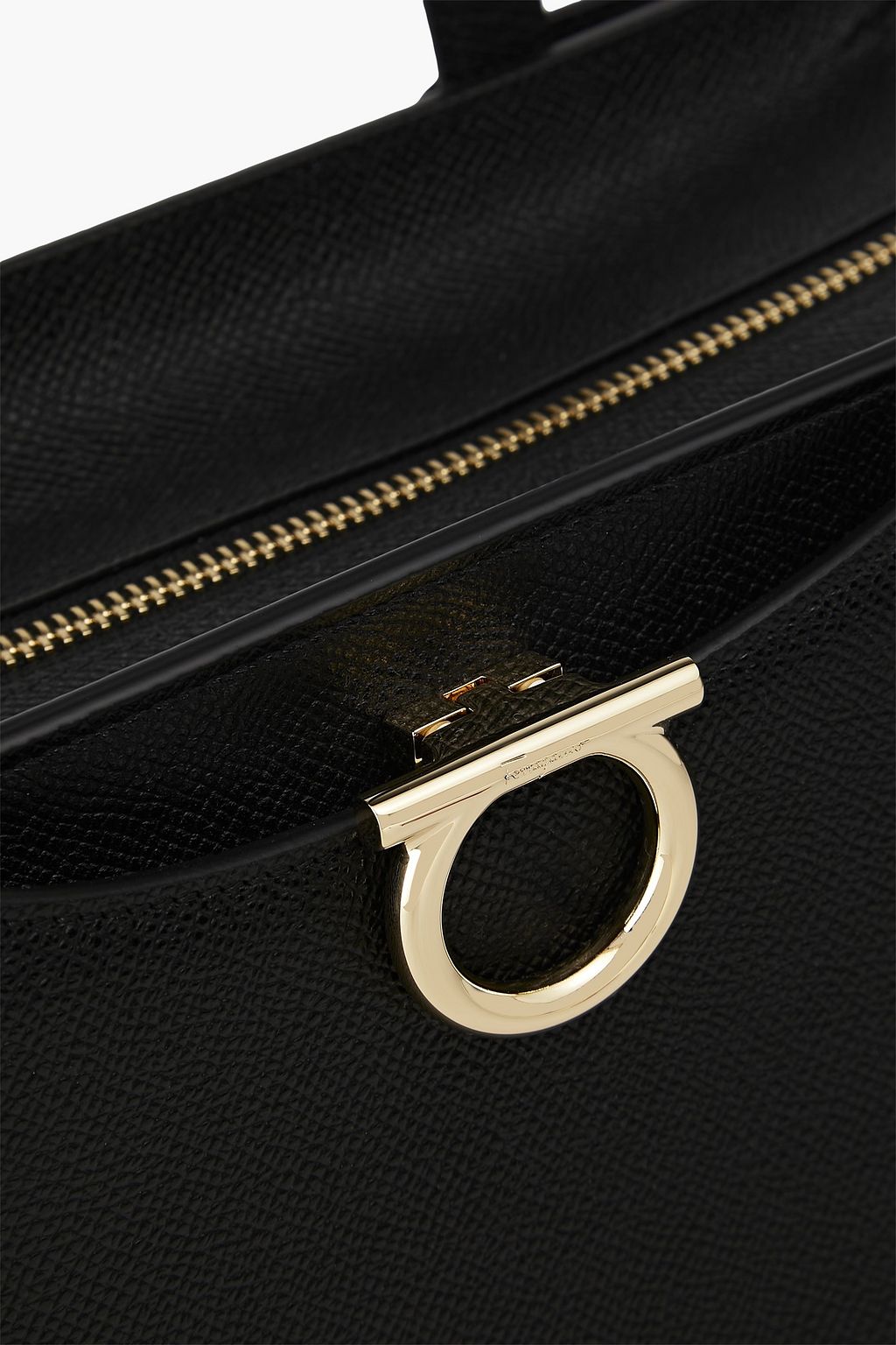 FERRAGAMO Gemini pebbled-leather tote