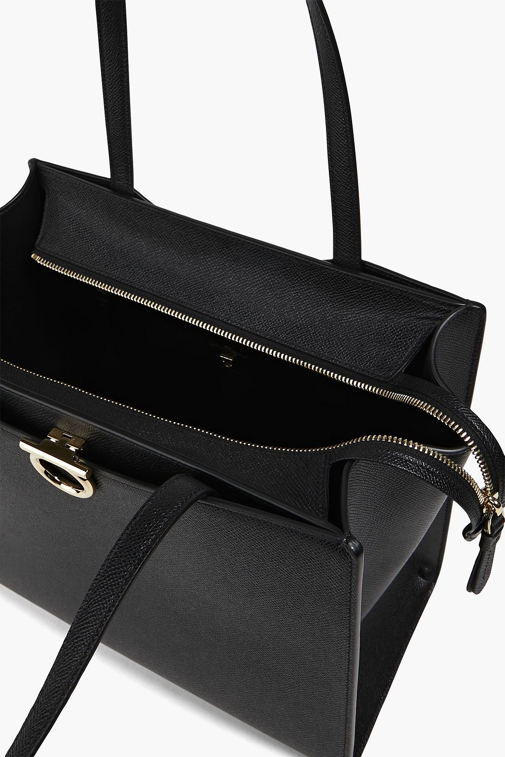 FERRAGAMO Gemini pebbled-leather tote