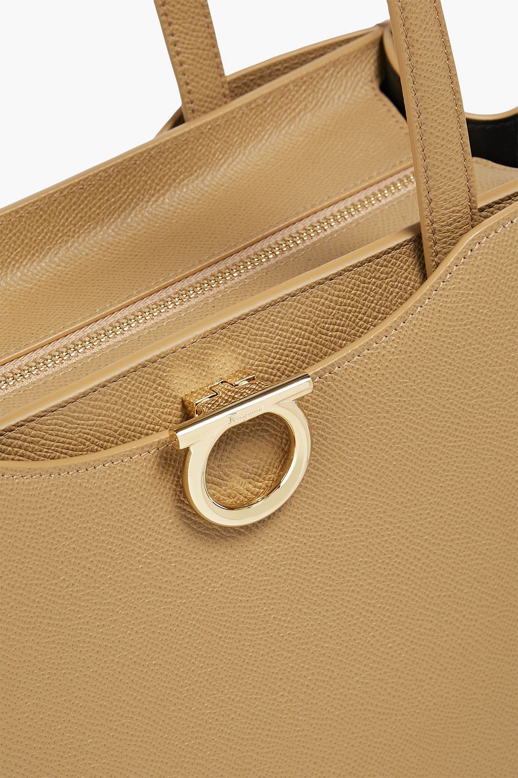 FERRAGAMO Gemini pebbled-leather tote