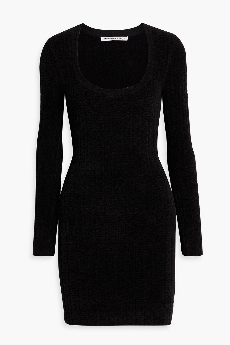 Alexander Wang T Jacquard-knit Mini Dress In Black