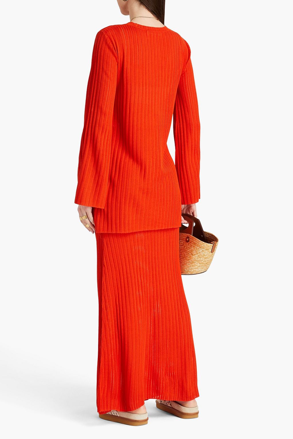 CHLOÉ Gerippter Cardigan aus einer Seiden-Leinenmischung