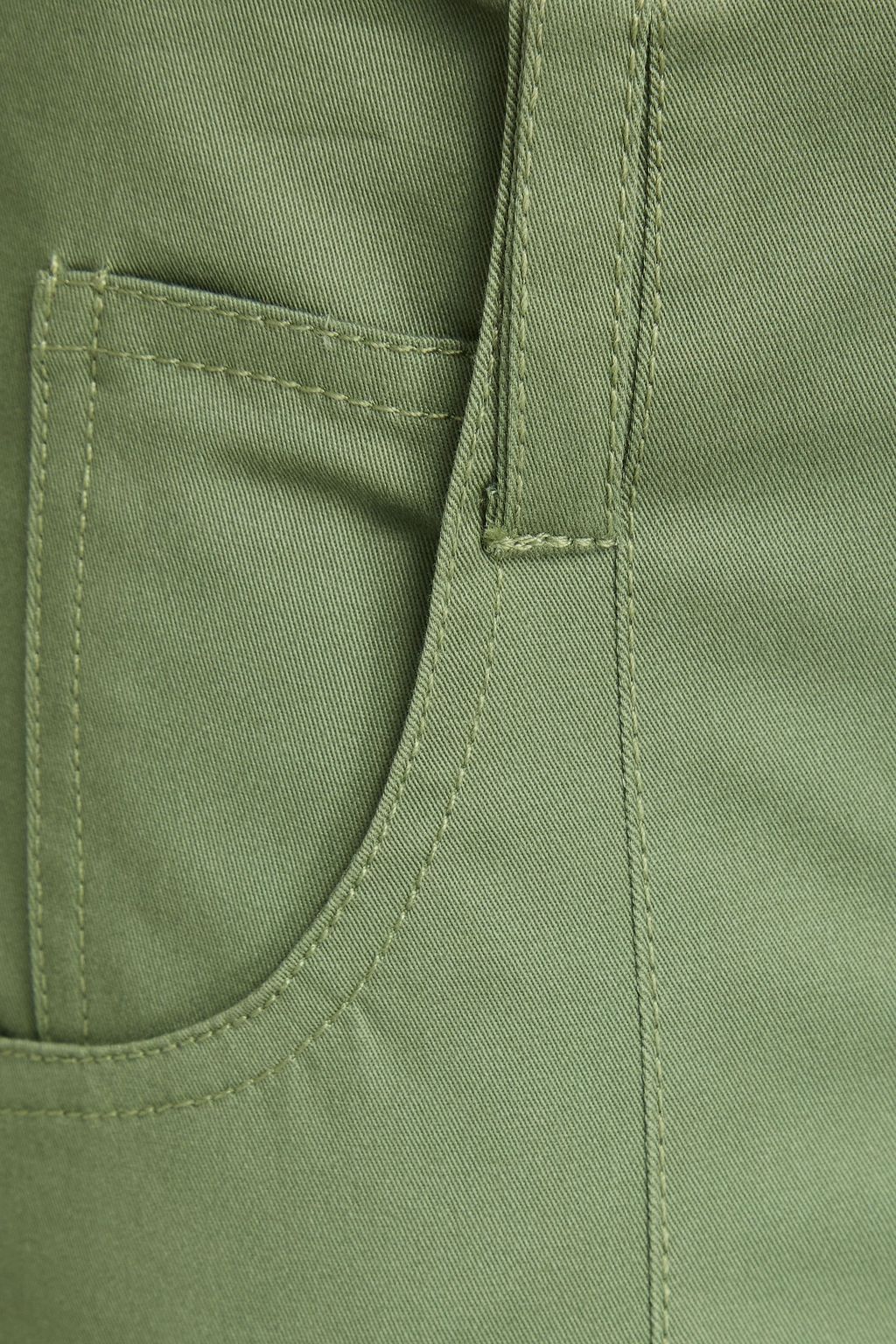 STAUD Luca cropped cotton-blend twill wide-leg pants