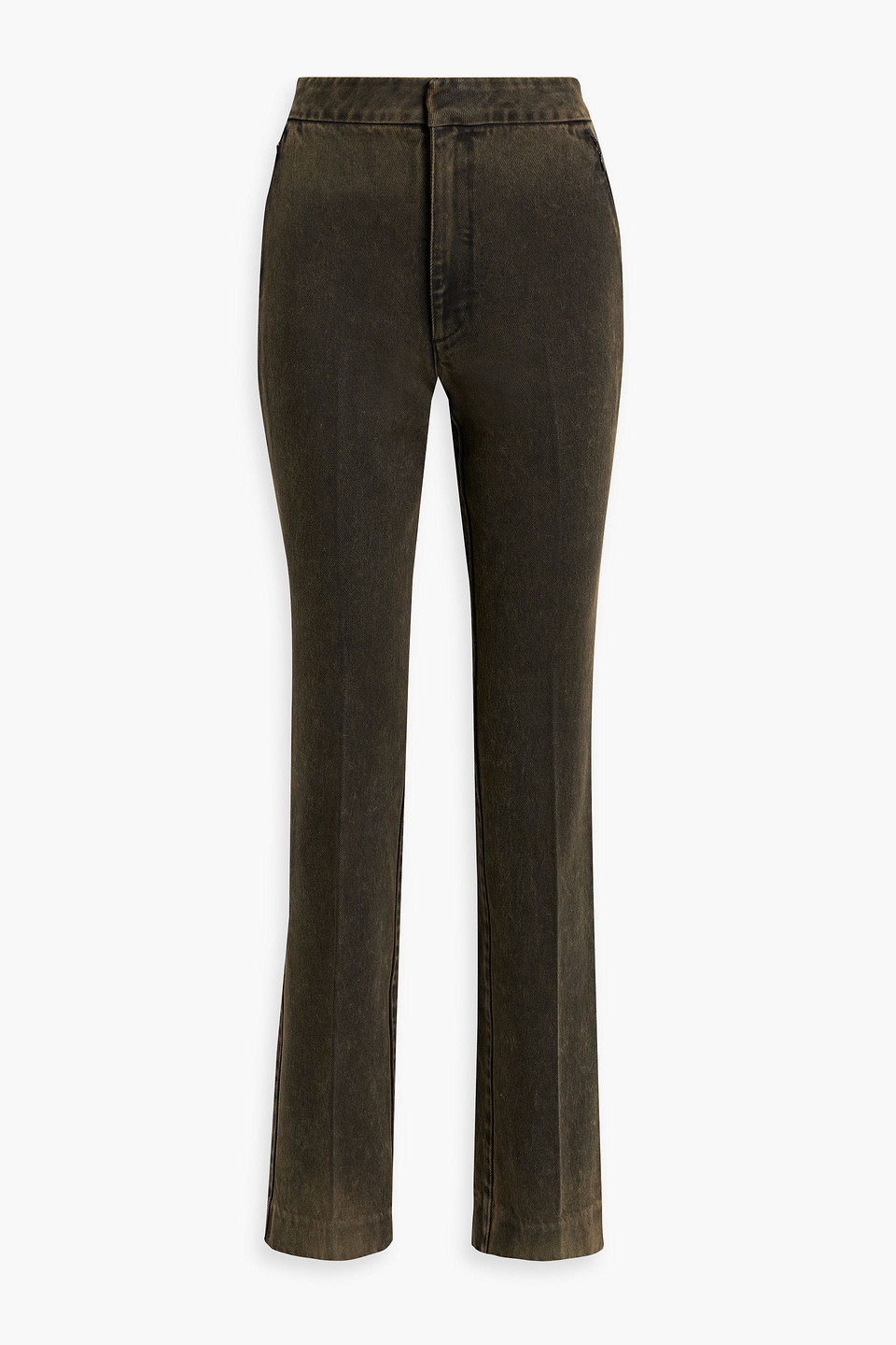 Alexander Wang Faded High-rise Flared Jeans In Army Green