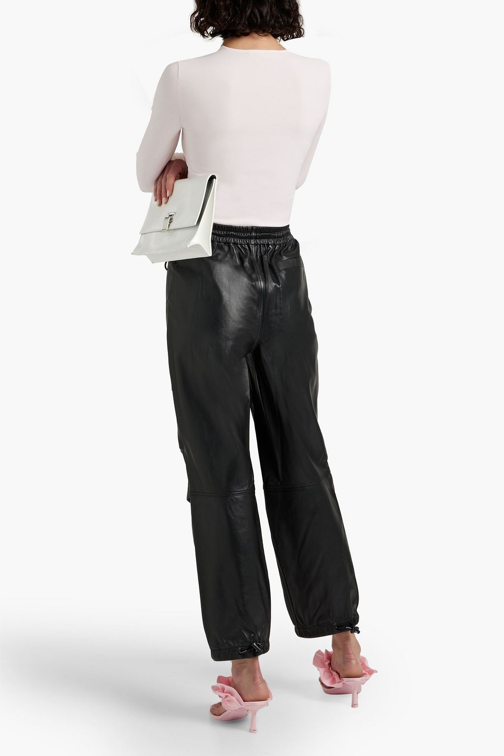 ALEXANDER WANG 가죽 테이퍼드 팬츠