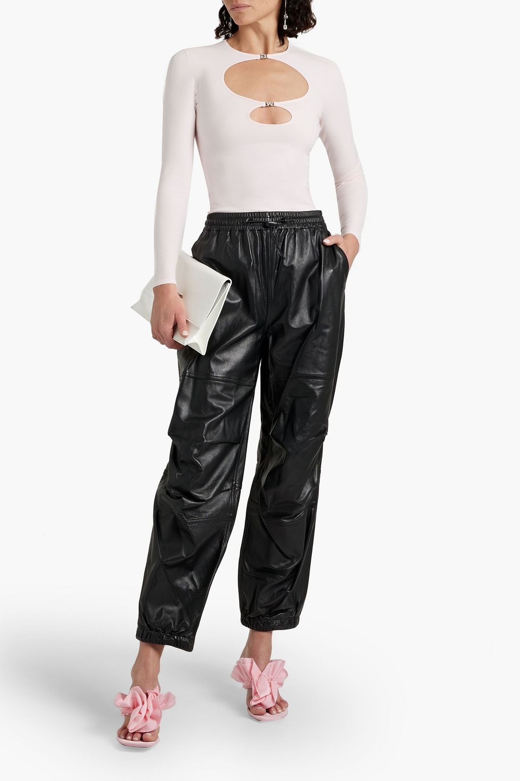 ALEXANDER WANG 가죽 테이퍼드 팬츠