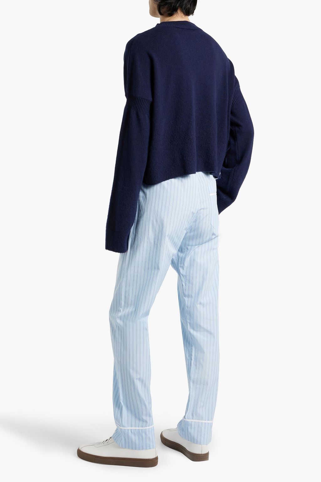 MARNI Striped cotton-poplin pants