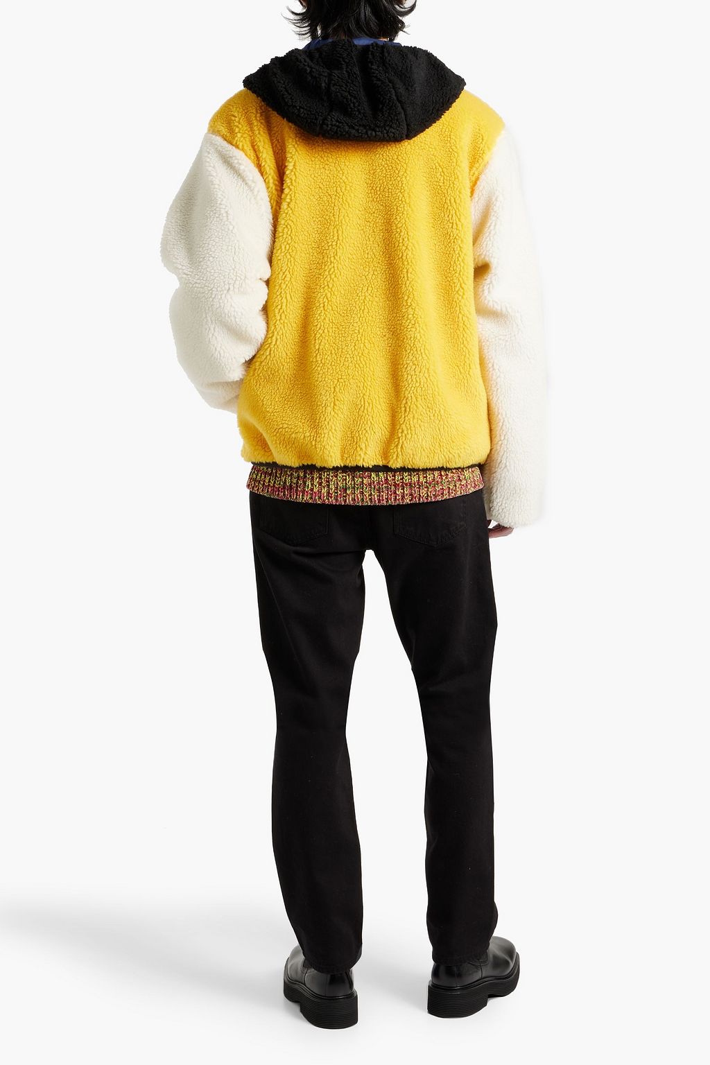 MARNI Color-block fleece hooded jacket