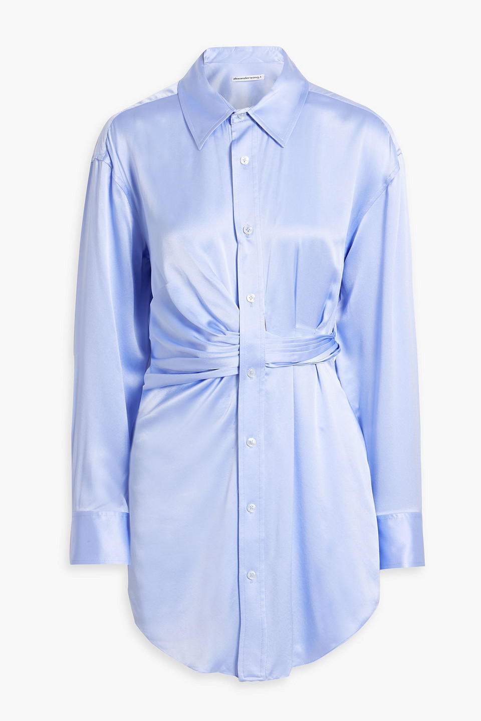 alexander wang blue shirt dress ALEXANDER WANG Oversized cotton-poplin mini shirt dress