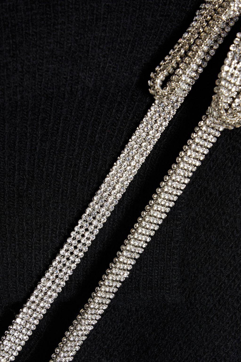 ALEXANDER WANG كارديغان قصير مصنوع من مزيج الصوف ومزين بالكريستال