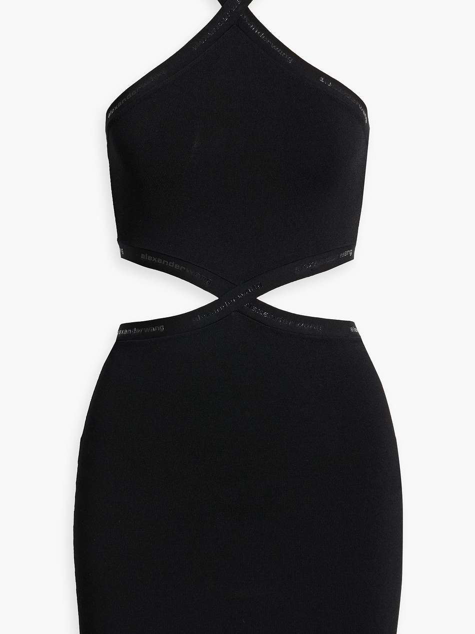 cutout stretch-jersey halterneck mini dress