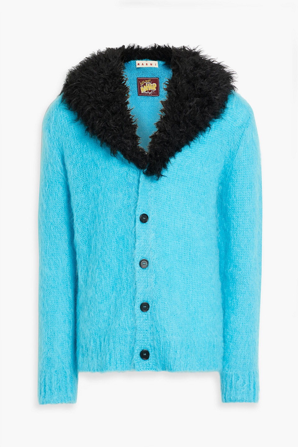 Marni Mohair-blend Cardigan In Blue